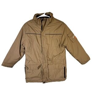 Hawke & Co Jacket Youth 10/12 Tan Insulated Parka Full Zip Utility Coat